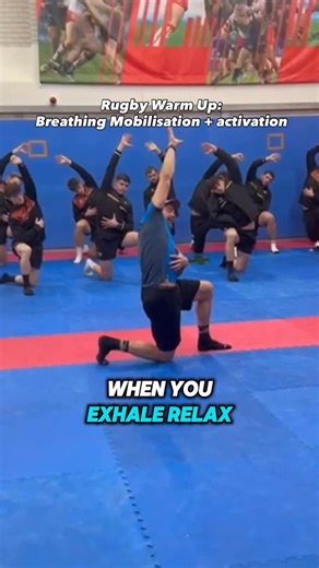 David Jackson on Instagram: "🫁 Rugby Warm Up: Breathing Mobilisations + Activation with @saints1890 to mobilise the ribcage, spine and hips whilst activating inhalation musculature… 👀 Small part of the work with St Helens as they prepare for the new Super League Season @superleague Interested in the ‘breathing for mobility’ I teach? Comment MOBILITY and I’ll send you details"