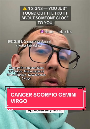 ⚠️ Mercury just hit Mars in Pisces. 4 signs just found out who's been lying to them. Cancer. Scorpio. Gemini. Virgo. You can't unknow it now. Couples Decoder in bio 🔮 Drop your birthday 👇🏼. #cancer #scorpio #gemini #virgo #cancer2026