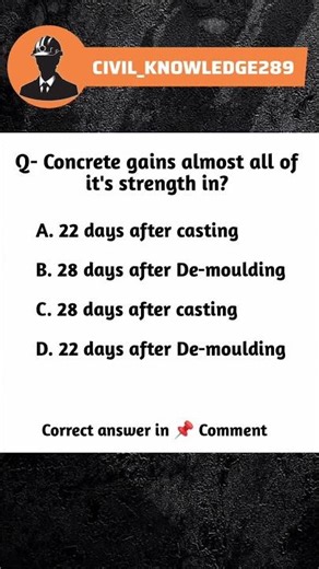 Concrete strength #civilengineering #quiz #quiztime #education #test #civilengineer #engineering
