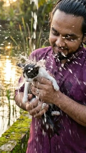 I Saved a Drowning Kitten from a Pond 🐱💧 | Emotional Cat Rescue #shortvideo #cat