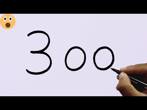 5 Different Drawing With Number 300 In Just 10 Minutes | Step By Step | Art For Numbers