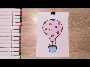 رسم للاطفال/رسم منطاد/رسم منطاد سهل/رسم سهل/ رسم وتلوين/تعليم الرسم