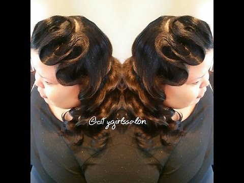 Hollywood Classic Vintage Soft Push Waves Long hair Tutorial