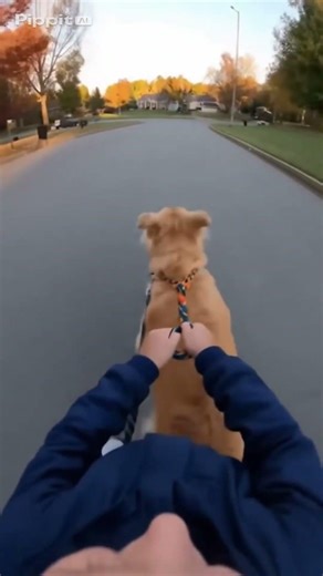 Golden Retriever's Skateboard Thrill Ride! #DogLife #Skateboarding #PetAdventure