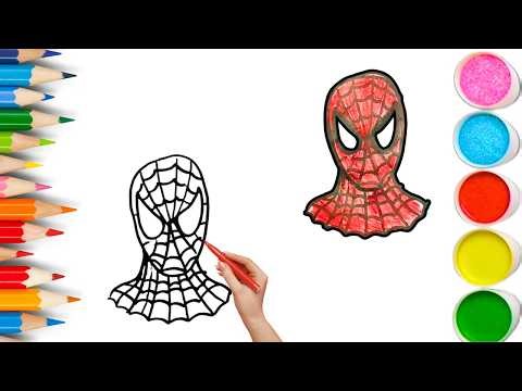 How To Draw cute Spider man Drawing, Painting & Coloring For Kids and Toddlers_ Child Art 🐋🌈🎨