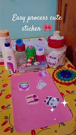 🥰 Easy & Cheapest hack to make Sticker at home #diystickers #shortviral #art #craft #cute #hola