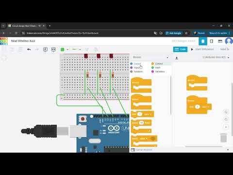 Tutorial membuat rangkaian tinkercad arduino