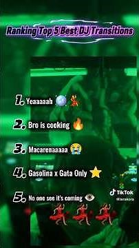 Ranking the Best Dj Transitions of All time 💃 #djtransition #ranking #top5 #dj