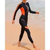 Women's Full Body Rash Guard One Piece Surfing Suit UV Protection Tummy Control Long Sleeve Swimwear with Built in Bra