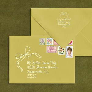 Envelope Address Template | Printable and Editable Envelope Address | Bow Wedding Envelopes | Canva Ready Design - Etsy