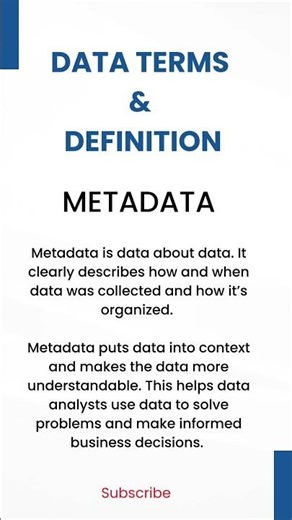 What is Metadata? The "Data About Data" Explained #dataanalytics #eressiadata