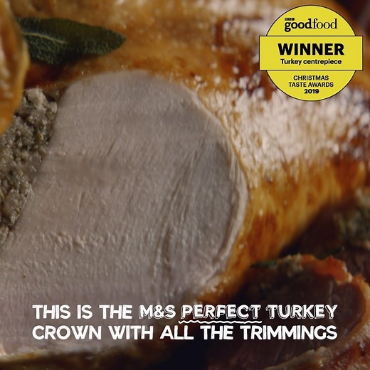 #ThisIsNotJust a turkey… this is an M&S stock-basted British Oakham turkey crown with a pork, sage and onion stuffing, plus deboned, stuffed thighs wrapped in crispy bacon. Ready to cook, easy-to-carve and deliciously succulent, we’ve taken the ‘turkey terror’ out of Christmas with The Perfect Turkey and Perfect Gravy (just £4!). Get both in store now! | Marks and Spencer