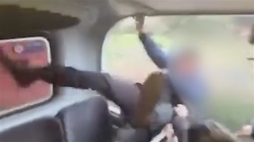 School pupils fall through top deck bus window