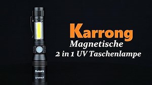 Karrong LED Taschenlampe USB Aufladbar Magnet Schwarzlicht, 395nm UV Lampe Ultraviolette Licht 7 Modi Rotlicht mit Akku für Outdoor Camping Wandern 2 Stück