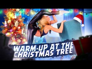 Warm-up at the Christmas Tree. Oversplits and Backbend. Flexible Girl. Contortion Training.