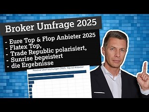 Broker Umfrage 2025: Flatex Top, Trade Republic polarisiert, Sunrise begeistert, die Ergebnisse