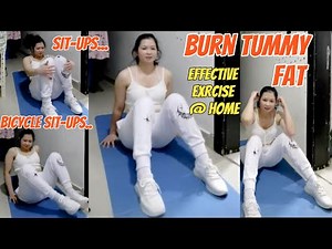 HOW TO DO SIT UP + BICYCLE SIT UPS EXERCISE AT HOME, BURN TUMMY FAT FAST ABS WORKOUT | redmi