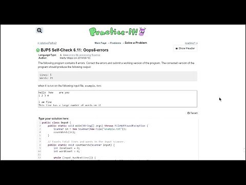 Java Practice It || 6.11 Oops6-errors || file processing, scanner, debugging, method with parameter