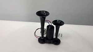 WADEO 12V LKW Hupe 118dB, Super Laut Doppelhorn Auto-Drucklufthupe mit Kompressor, Lufthorn Drucklufthorn Laute Hupe Kit für alle 12 V Fahrzeug, PKW, LKW, Zug, Boot, Auto, Van (Gold)