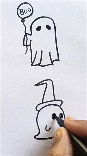 two cute ghost drawing easy #shorts #trending #viral #foryou #fyp #youtubeshorts #yt #ytshorts #art