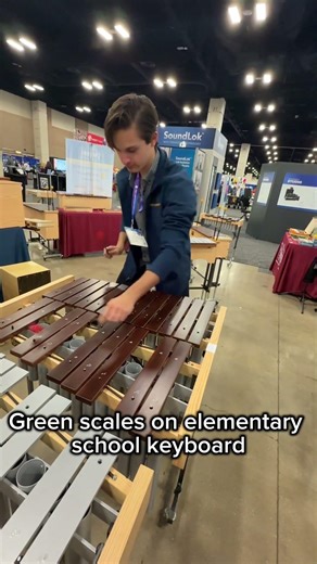 Playing green scales on an elementary school keyboard #percussion #marimba
