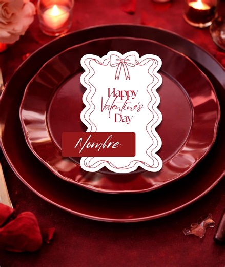 Digital Charger Plate Printable | Editable Canva Template | Valentine's Day Table Decor - Etsy