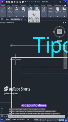 🚀 Aprende a unir esquinas abiertas en AutoCAD | Tips AutoCAD En este video revisaremos como unir lineas en una esquina en AutoCAD con el comando F (Fillet / Empalme). Suscribete para más contenido! https://www.youtube.com/c/depuntoylinea #arquitectura #arquitecto #ingenieria #ingenieriacivil #TUTORIAL #TIPS #autocadtips #architecture #architect #autocadtutorial #revit #cad | De Punto y Línea
