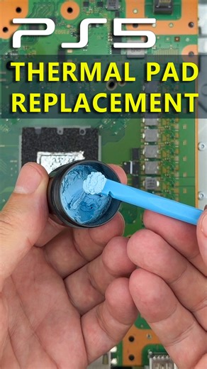 How-FixIT on Instagram: "Replacing thermal pads on a PS5 can improve heat transfer, reduce overheating, and help lower fan noise. Pads don’t last forever—over time they can dry out, shrink, and lose elasticity. When they stop compressing properly, tiny air gaps form and heat can’t move into the shields/heatsinks efficiently, so temps rise and the fan works harder. Quick check: 1. Visual: dryness, cracks, shrinkage, tearing, crumbling edges 2. Compression: good pads spring back; bad pads stay fla