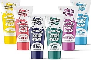 Tub Works® Bath Paint Soap Bath Toy, Fun Colors 6 Pack | Non-Toxic | Washable Bathtub Paint for Finger Painting on Tub Walls | Ideal Toddler Bath Toys for Creative Play | Easy to Clean, Fun Paint Soap