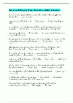 Advanced Rigging Test Questions With Solutions