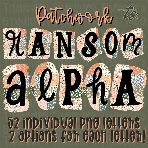 Patchwork Ransom Letter Alphabet PNG | Floral Scrapbook Alphabet Clipart | 52 Individual PNG Letters | Boho Retro Cutout Ransom Alpha Set - Etsy