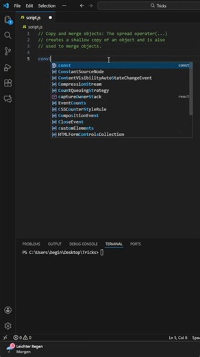 Copy and merge objects #coding #javascript #js #beginners