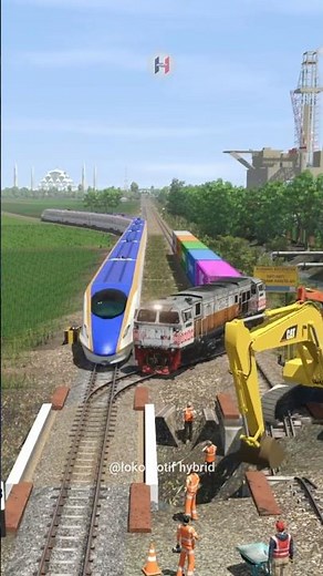 Kereta Api Kontainer Pindah Rel Di Jembatan Rusak Dilewati Kereta Api Cepat #train #railway #trains