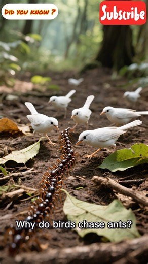 Birds That Hunt With Army Ants #viral #insects #trending #ants #shorts #education #educational