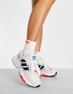 adidas Originals Retropy F90 trainers in off white with red details | ASOS