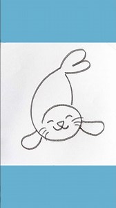 How to draw 6 to a cute seal 🦭 step by step easy drawing for beginners #seal #drawing