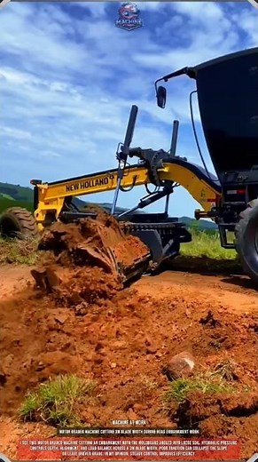 Motor Grader Machine Cutting 3m Blade Width During Road Embankment Work
