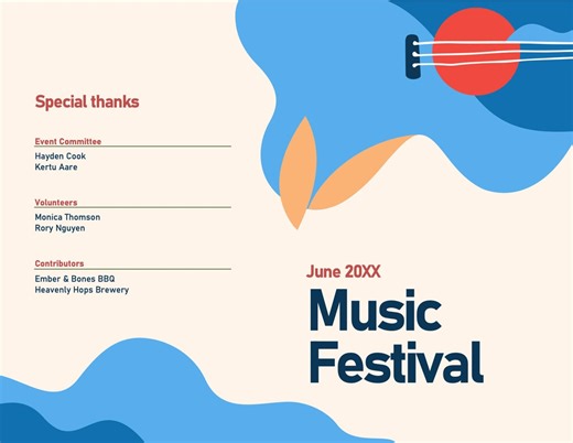 Event Program Template Half Fold Booklet | Editable DOCX Printable Program - Etsy UK