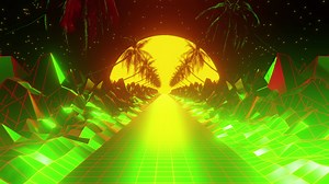 Download 80s Coconut Tree Background Loop for free