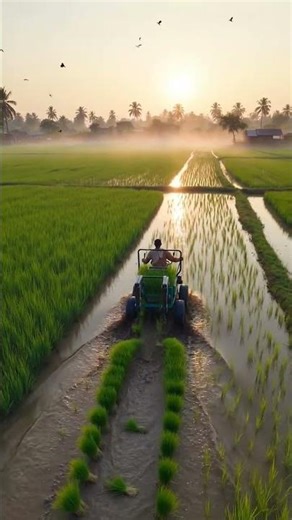 Robotic rice planter in Indian farming🌾🤖 #futurefarming #smartfarming