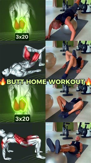 💪 Glute activation routine using a Swiss ball and bridge variations. Save this ✅