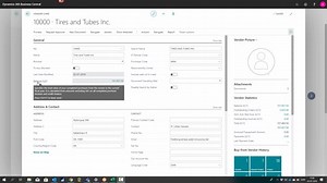 Frequently used fields on the Vendor relevant for Purchasers