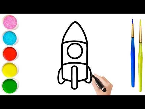 Rocket Drawing Easy, Drawing & Colouring, Drawing for Kids, Drawing Drawing, Step By Step Drawing