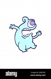 starburst effect animation of hand drawn doodle style cartoon green alien Stock Video Footage - Alamy