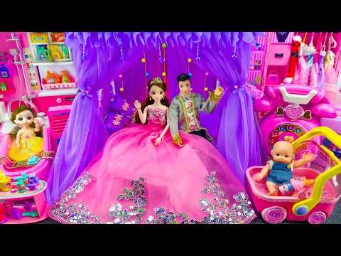 20 Minutes Satisfying Unboxing Super Royal Barbie Princess Bedroom and Wedding Dress Up Review