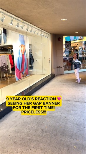 Her genuine reaction to seeing her Gap advertisement for the first time! It was all around the world! #genuine #reaction #reactionvideo | Zoe Erianna