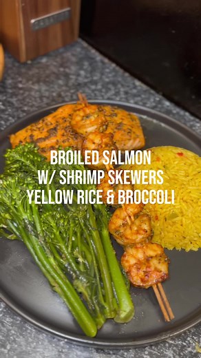 Broiled Salmon & Shrimp #fyp #viral #chubby_hoochie #cooking | Salmon