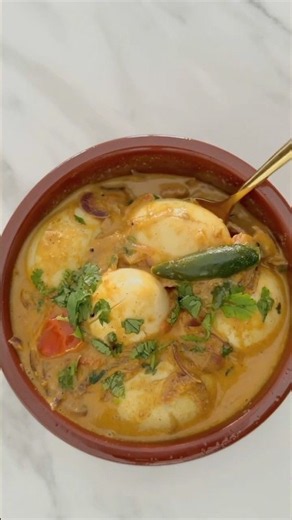 🥚🌶️ kerala style Egg Curry 🤤🔥Simple ingredients, amazing flavour! ❤️#FoodShorts #Shorts