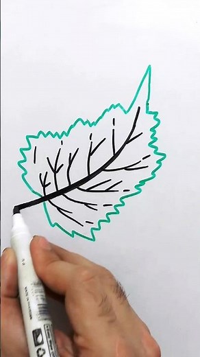 How to draw a Leaf | Realistic leaf drawing with easy tutorial