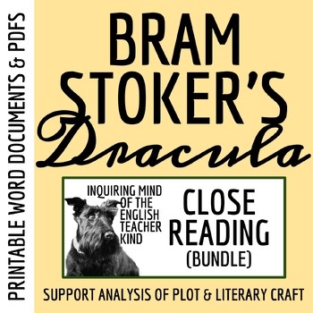 Dracula by Bram Stoker Analysis Worksheets | Gothic Literature Activities